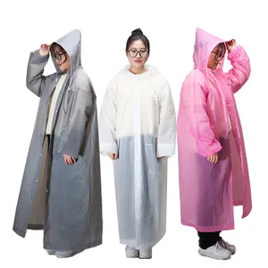 Vente en gros imperméable EVA long réutilisable léger coloré imperméable portable long à capuche fille école randonnée imperméables poncho pour l'été