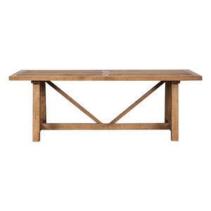 Mrs Woods, muebles de estilo de lujo para el hogar, juegos de mesa de comedor rectangulares de madera maciza de pino reciclado - Product Image 1