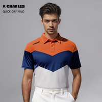 K.Charles – Col montant imprimé multicolore par sublimation, respirant, extensible dans quatre directions, à séchage rapide, anti-humidité, pour le golf/le tennis