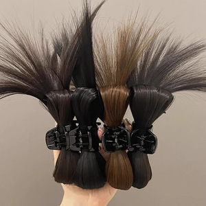 Perruque chignon queue de cheval haute avec pince à cheveux plume, accessoire de coiffure pour femme, extension de cheveux faite à la main, convient à toutes les couleurs de peau et à toutes les formes de visage - Product Image 1