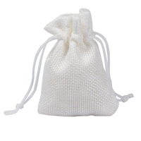 Pochette en lin à cordon de serrage de haute qualité avec impression de logo personnalisée lavable, petit emballage cadeau pour accessoires