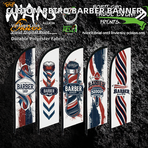 Bandera Publicitaria Personalizable Tipo Swooper para Playa, Decoración Exterior, Bandera de Peluquería, Estilo Retro, Ala de Pluma, Poliéster - Product Image 2