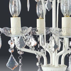 European Lamparas Acrylic Chain Ceiling Lamp Fixture for Bedroom <b>Dining</b> Room Modern White Crystal Chandelier Pendant <b>Light</b> - Product Image 4