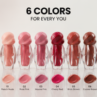 Tubo de brillo labial orgánico de 2 ml, antiadherente, con forma única y especial, para maquillaje de fiesta, muy vendido, marca privada.