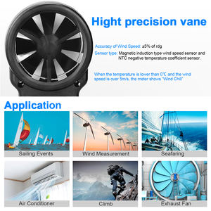 Tahan puncak 866B-APP Digital Anemometer genggam pengukuran kecepatan angin instrumen dengan Ponsel Link - Product Image 2