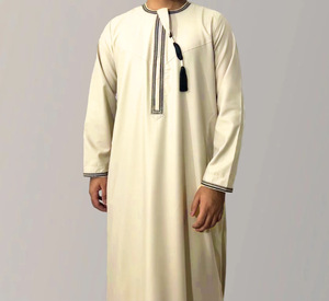 2024 Alta Qualidade Novo Design Thobes Mens Patchwork <span class=keywords><strong>Dubai</strong></span> Muçulmano Pijama Árabe de Manga Comprida <span class=keywords><strong>Jubba</strong></span> Thobe Islâmico dos homens