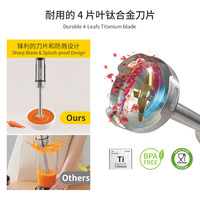 Mixeur Plongeant Électrique Multifonctionnel Haute Puissance en Acier Inoxydable Norme Européenne AOTE, Hachoir et Robot Culinaire Polyvalent