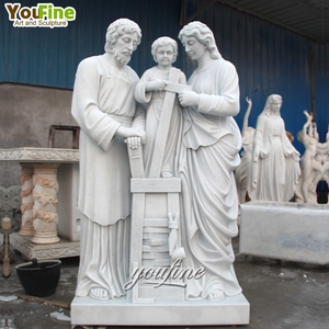 Estatua de Piedra de Mármol de la Sagrada Familia Católica para Jardín Exterior Religioso - Product Image 5