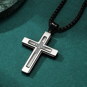 Ciondolo a Croce in Acciaio Inossidabile ARNAN per Uomo, Nuovo Stile Europeo e Americano, <span class=keywords><strong>Combinazione</strong></span> a Tre Strati, Gioiello Personalizzato - Product Image 5