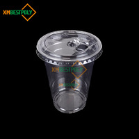Gobelets jetables transparents en plastique PET de qualité alimentaire avec couvercle pour boissons – Vente en gros