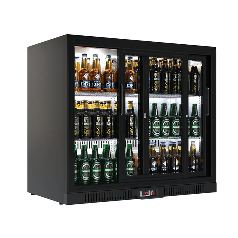 Undercounter Chiller com Ventilador De Refrigeração e Porta De Vidro Triplo voltar bar cooler de exibição de cerveja frigorífico