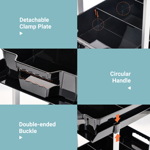 2-Tier <b>Standing</b> Type Under Sink Organizer Plastic Storage <b>Shelf</b> with Dividers Eco-Friendly Durable for Kitchen Bathroom Wardrobe - Product Image 3