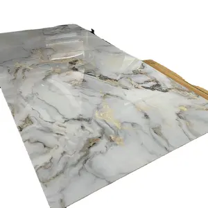 Tablero UV 3D de alto brillo de madera y color mármol Impermeable Interior China Wpc Hojas de tablero y tablero UV de PVC