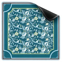 Tapis de mahjong à motif de plumes vertes turquoise, 31,5 pouces, antidérapant, réduction du bruit, tapis de table pour mahjong, poker et jeux de société
