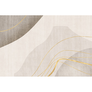 Tapis de luxe EIFFEL HOME en velours, style irrégulier, rayures camel, couleur unie, fibre de polyester, imperméable et résistant aux taches pour salon - Product Image 4