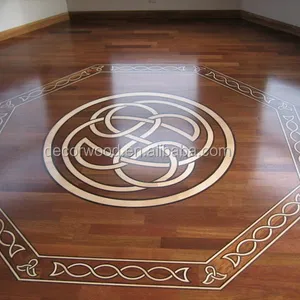 Pavimenti in legno di parquet artistico medaglione e bordi per pavimenti in legno di ciliegio brasiliano