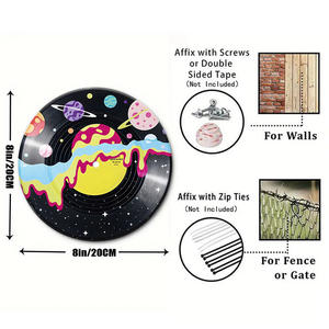 Ensemble de décoration murale en vinyle sur le thème des planètes spatiales vintage, art mural rétro pour chambre à coucher, bar, studio - Product Image 5