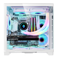 Yüksek Kaliteli PC Kasası Tamamen Şeffaf Temperli Cam Oyun Bilgisayarı Kasası MATX ITX Anakartları Destekler