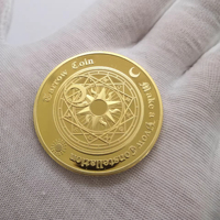 Pièce de monnaie plaquée or 24 carats personnalisée en gros, thème Tarot 12 Constellations Soleil Lune Porte-bonheur, à acheter pour un cadeau d'anniversaire