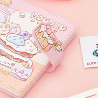 Original Cute Design Notebook für Mädchen Einfache Schule Briefpapier Kinder Molkerei Square Journals PU Lederbezug Printed Style