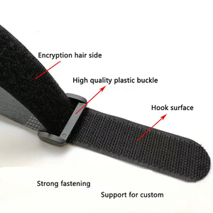 Sangle de fixation auto-agrippante en nylon noir et <span class=keywords><strong>blanc</strong></span>, élastique, 1 pouce, personnalisée pour la gestion des câbles de bureau - Product Image 4