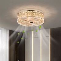 Ventilateur en cristal de style nordique lumière au plafond chambre à coucher de luxe salle à manger Led ventilateur de plafond moderne avec lumière et télécommande