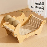 Griffoir pour chat tout-en-un avec lit et boule en sisal ; Durable, sans peluches ; Style épuré ; Chaise longue griffoir pour chat avec boule à griffer