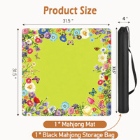 Tapis de table Mahjong floral vintage, personnalisable, antidérapant et insonorisant, populaire en Europe et en Amérique