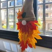 1 Stück Herbst-Ahornblatt-Gnom-Hut Wanddekoration - Lebendige Herbstlaub-Dekoration für Erntedankfest & Weihnachten, Feiertagsdekoration
