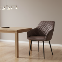 Usine en gros chaise de salle à manger en cuir moderne avec cadre en métal de fer solide pour la cuisine
