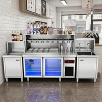 Comptoir de bar à boissons personnalisable, équipement de cuisine modulaire avec contrôle numérique de la température pour les salons de jus et de café