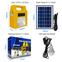 GCSOAR Mini Générateur Solaire Portable d'Urgence 12V 20W Lithium-Ion avec Panneau de Contrôle à Distance, Triple Ampoule LED et Câble de 3m