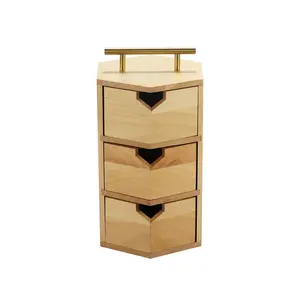 批发天然木材家居装饰定制标志3层包装珠宝木盒