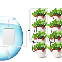 Système d'arrosage automatique rechargeable en ABS pour plantes en pot de jardin avec 4 goutteurs d'irrigation et 2 arroseurs
