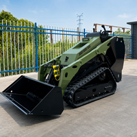 Mini-chargeuse compacte sur chenilles pour l'agriculture, chargeuse hydraulique avec accessoires multifonctions