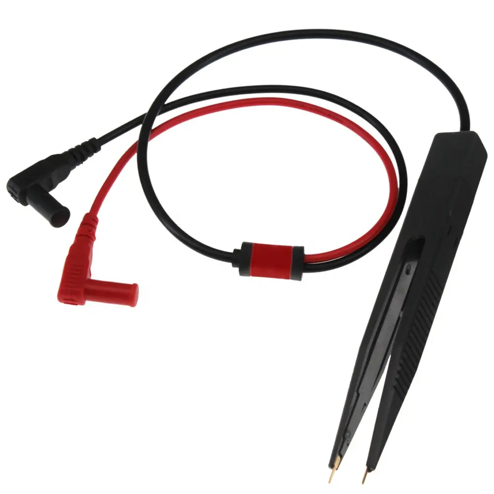 SMD Test Leads Chip Component LCR Testing Tool Multimeter Tester Clip Meter Pen Lead Probe Tweezers Capacitor Resistance