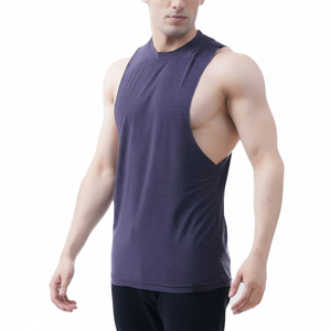 Débardeur de gymnastique pour hommes en gros Logo personnalisé imprimé Style musculaire avec 95% coton 5% Spandex décontracté coupe athlétique sans manches Tan Design - Product Image 1