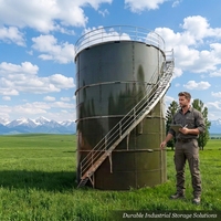Réservoir de stockage de biogaz automatique anti-corrosion en verre fusionné sur acier avec système de contrôle PLC complet