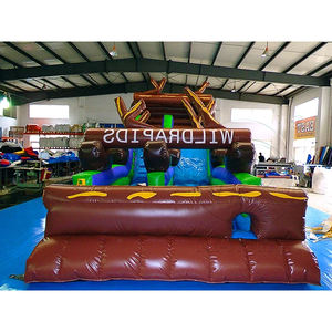 Commercial Grade PVC <b>Inflatable</b> Bouncer Combo Racing Jumping Slide for <b>Kids</b> & Adults Home & Commercial Use Large Park Slide - Product Image 4