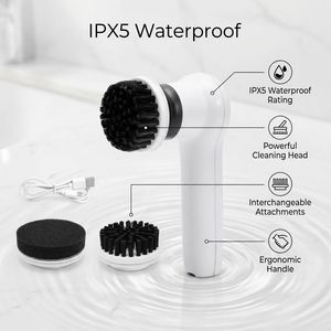 <strong>Turbo</strong> Scrubber 1300mAh Battery IPX5 Waterproof Mini Electric Cleaning Brush Type-C Charge Scrubber for Window Countertop - Product Image 1