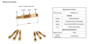 Sonde de test CY 800A 3-100A-48.5 -1, sonde de test à ressort haute précision, sonde de test métallique à haute conductivité - Product Image 6