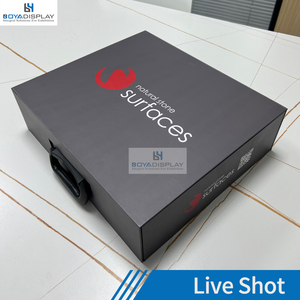 Biểu tượng tùy chỉnh hiện đại sang trọng thạch anh đá cẩm thạch hộp đá rõ ràng <span class=keywords><strong>Acrylic</strong></span> lỏng đá hiển thị hộp nhôm vali cho mẫu sản phẩm - Product Image 4