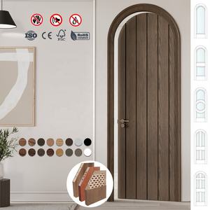 Puertas Interiores Canadienses de Madera de Teca Sólida, 4 Paneles, Arco Superior, Insonorizadas, para Dormitorios y Casas - Product Image 6