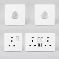8 gang interruptor de luz painel de controle uk, luz elétrica, interruptor de parede, china e 13a, soquete de parede, mais recente