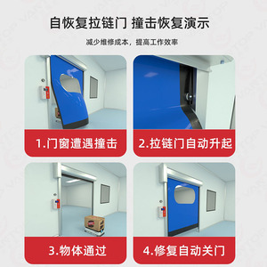 PVC Zipper High-Speed <b>Rolling</b> <b>Shutter</b> Door 220x260cm Induction Switch For Factory Workshop Warehouse - Product Image 3