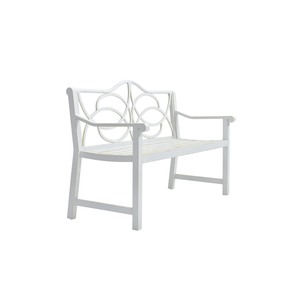 Banc de jardin extérieur en fer et acier avec dossier et accoudoirs, assise à lattes pour cour et véranda - Product Image 6