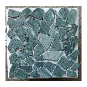 Индия, зеленые мраморные гальки, 12x12, Мраморная сетчатая мозаичная плитка для душевого пола