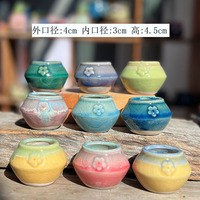 Pot Keramik Kecil Nan Indah, Berbahan Tanah Liat Putih Fambe dengan Lapisan Glaze Mengalir, Menyerap Air, Bernapas, dan Dapat Mengontrol Pertumbuhan Tanaman Sukulen Mini