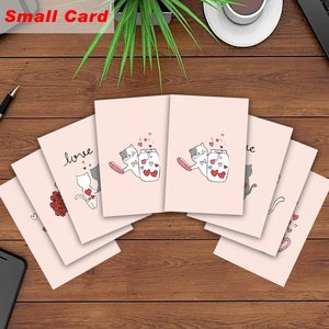 Cartes d'anniversaire personnalisées, petites cartes de la Saint-Valentin en vrac, cartes de vœux mignonnes sur le thème du <span class=keywords><strong>chat</strong></span> et du cœur pour la Saint-Valentin avec enveloppes - Product Image 2
