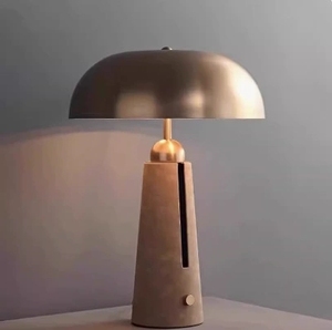 <span class=keywords><strong>Lampada</strong></span> <span class=keywords><strong>da</strong></span> <span class=keywords><strong>Tavolo</strong></span> Elegante con Paralume Nero e Base in Pietra, Luce Calda Design Wabi-Sabi per Ambienti Accoglienti - Product Image 5